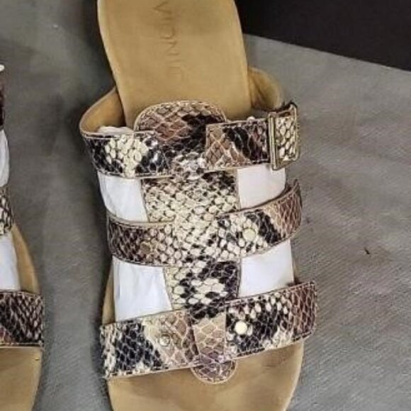 BOGO Vionic Radia Podiatrist Designed Wedge Slip On Sandals Snakeskin Slides 7 - Picture 3 of 5